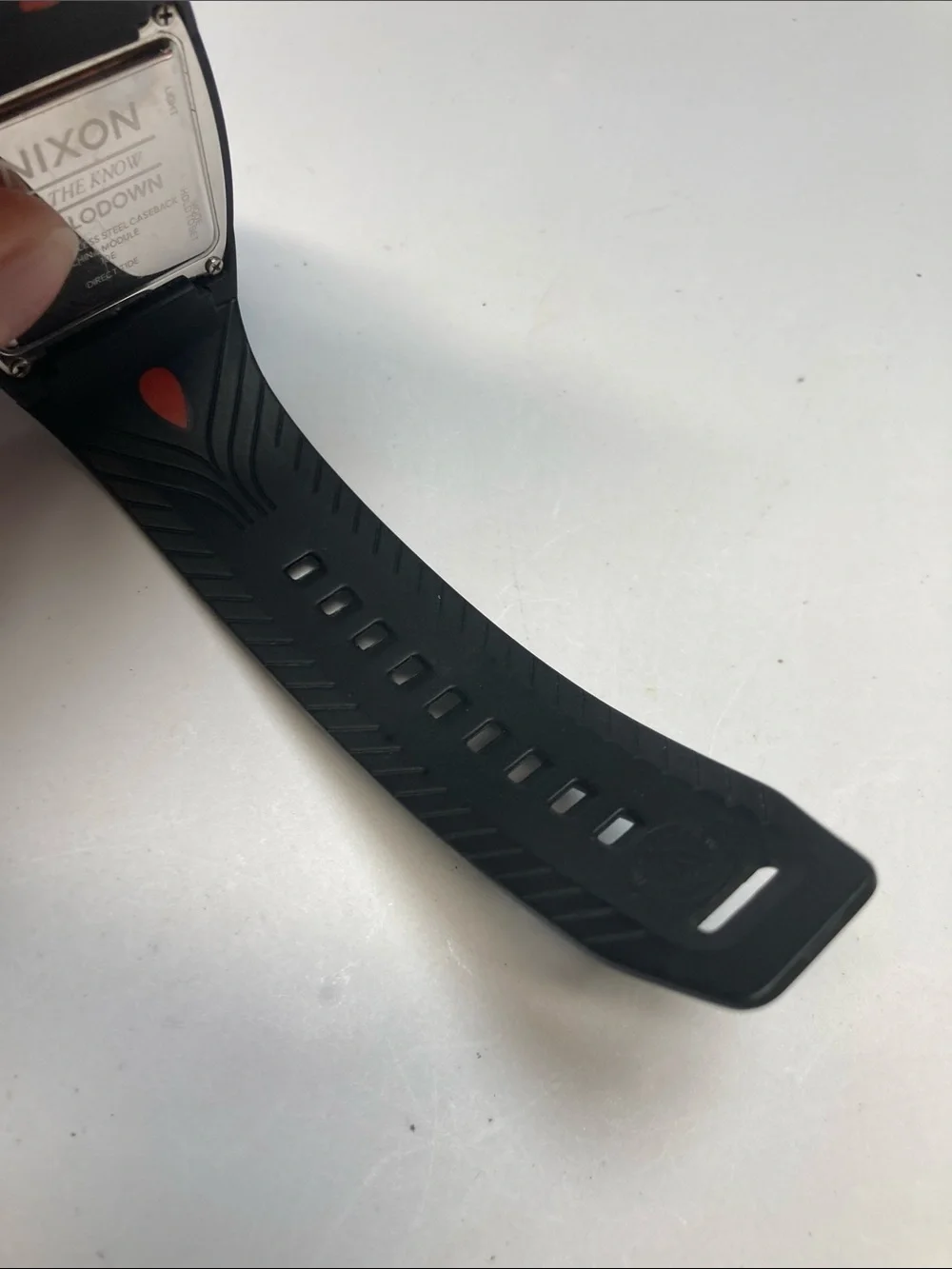 Nixon The Lodown, Black and Red Digital Surf Watch, new battery